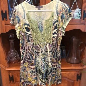 Large Roz & Ali bright green top